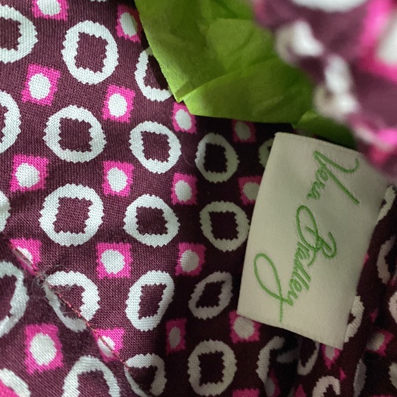 VERA BRADLEY PURSE W/2 HANDLES GEOMETRICAL DESIGNS ON PINK EXCELLENT CONDITION - Picture 6 of 10